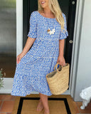 Grace the elegant tiered midi dress