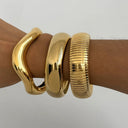 Violet Chunky Gold Bangle Set, view 4