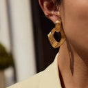 Dara Gold Knot Statement Earrings, view 6