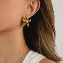 Vada Gold Starfish Earrings, view 3