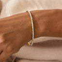 Juna Gold Bangle with Cubic Zirconia, view 7