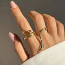 Ondine Gold Snake Ring, view 2