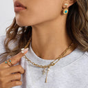 Hattie Gold Pearl Charm Necklace, view 3