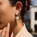 Valeska Gold Pearl Drop Earrings, view 3