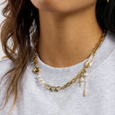 Hattie Gold Pearl Charm Necklace, view 5
