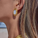 Kalina Gold Enamel Statement Earrings, view 2