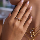 Cecily Open Gold Ring with Cubic Zirconia, view 3