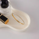 Juna Gold Bangle with Cubic Zirconia, view 9