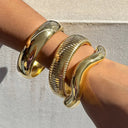 Violet Chunky Gold Bangle Set, view 3