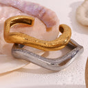 Wilma Asymmetrical Gold Bangle, view 8
