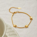 Katya Gold Cross Herringbone Bracelet, view 7