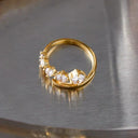 Cecily Open Gold Ring with Cubic Zirconia, view 5