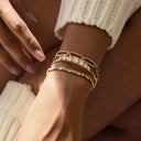 Lena Gold Tennis Bracelet Stack, view 4