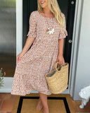 Grace the elegant tiered midi dress