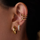 Verity Gold Earrings Set of Three in 18k gold plated stainless steel