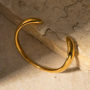 Thea Organic Gold Bangle, view 6