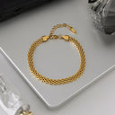 Nola Gold Mesh Anklet, view 7