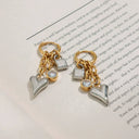 Honor Heart and Lock Earrings, view 7