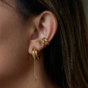 Oriana Gold Chain Hoop Earrings, view 7