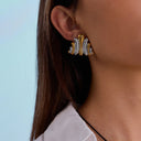 Velia Gold Ripple Earrings, view 4