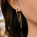 Kiara Gold Link Chain Hoops, view 2