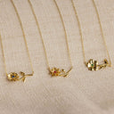 Wilhelmina Gold Birth Flower Necklace, view 14