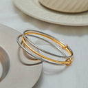 Fenna Two-Tone Stacked Bangle Bracelet, view 10