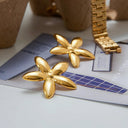 Lorelei Floral Gold Earrings, view 6