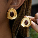 Orla Gold Enamel Earrings, view 2