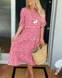 Grace the elegant tiered midi dress