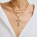Liora Gold Cross Necklace, view 5