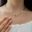 Jada Gold Herringbone Necklace, view 5