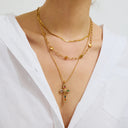 Nessa Gold Cross Necklace, view 2