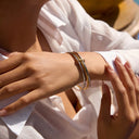 Fenna Two-Tone Stacked Bangle Bracelet, view 7