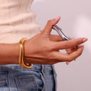 Wilma Asymmetrical Gold Bangle, view 6