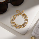 Dahlia Two-Tone Chain Bracelet, view 9