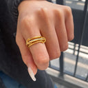 Nathalie Gold Stacking Rings, view 3