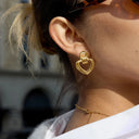 Alba Gold Heart Drop Earrings, view 6