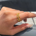 Nathalie Gold Stacking Rings, view 2