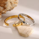 Yvette Large Gold Stacking Bangle, view 6