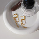 Kiara Gold Link Chain Hoops, view 6