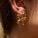 Lorelei Floral Gold Earrings, view 2