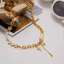 Hattie Gold Pearl Charm Necklace, view 10