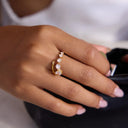 Cecily Open Gold Ring with Cubic Zirconia, view 2