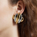 Nerissa Rippled Gold Earrings, view 4