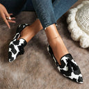 Susie pointed toe tassel loafers in animal print, view 7