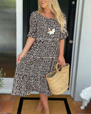 Grace the elegant tiered midi dress