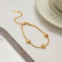 Katya Gold Cross Herringbone Bracelet, view 4
