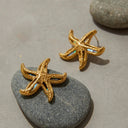 Vada Gold Starfish Earrings, view 5