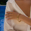 Gwen Stacked Gold Bangle Bracelet, view 3